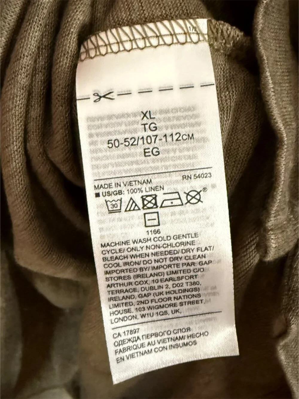 BANANA REPUBLIC LINEN Long Sleeve Tan HENLEY MEN NEW XL